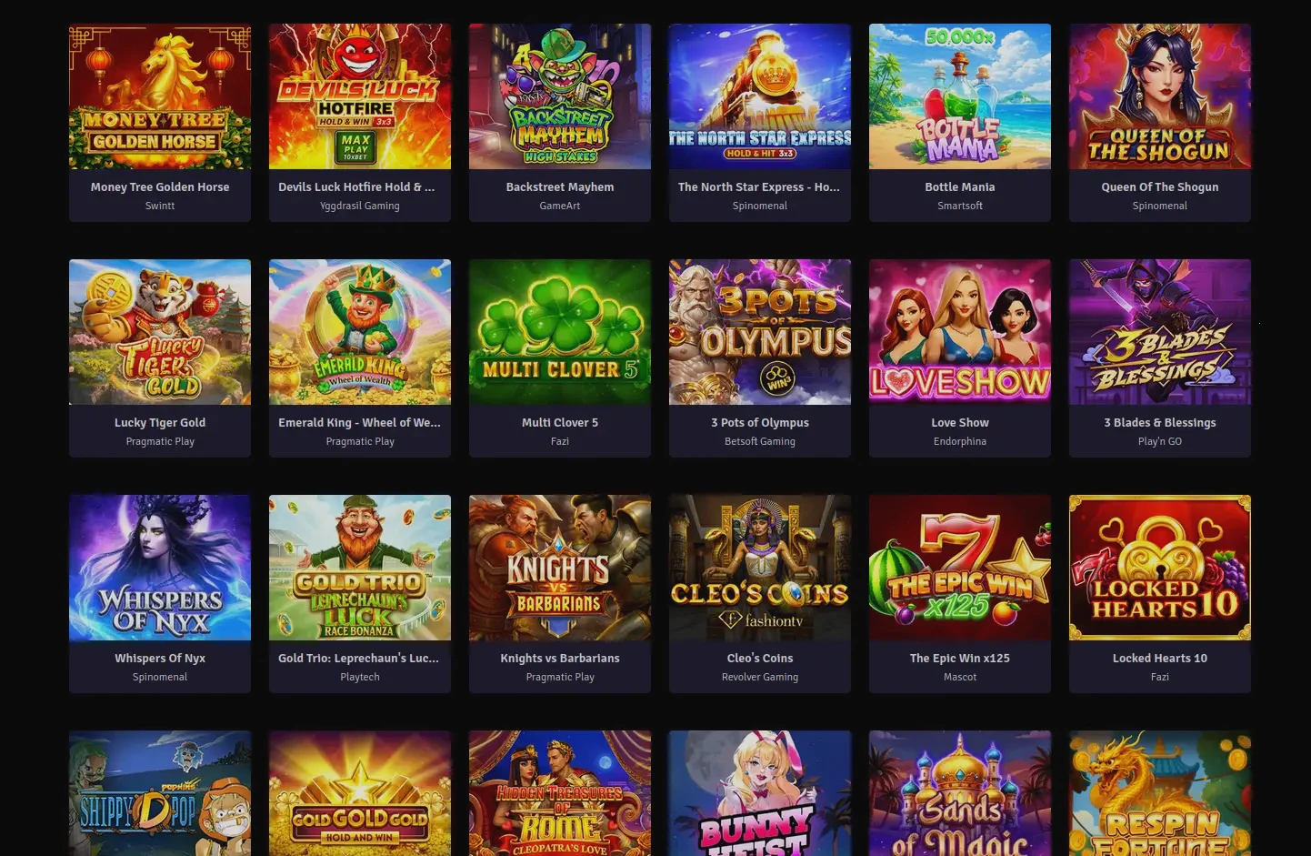 Bassbet Casino Spielübersicht